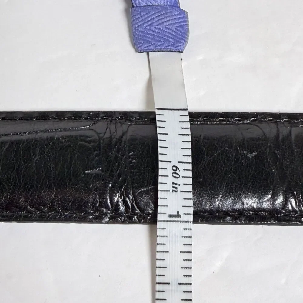 Brighton Disney Mickey Train Conductor Black Leather Belt Silver Tone Size 30